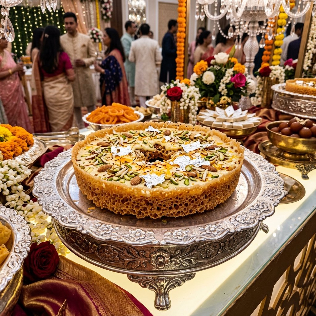 Royal Desi Ghee Ghevar Sweet Display
