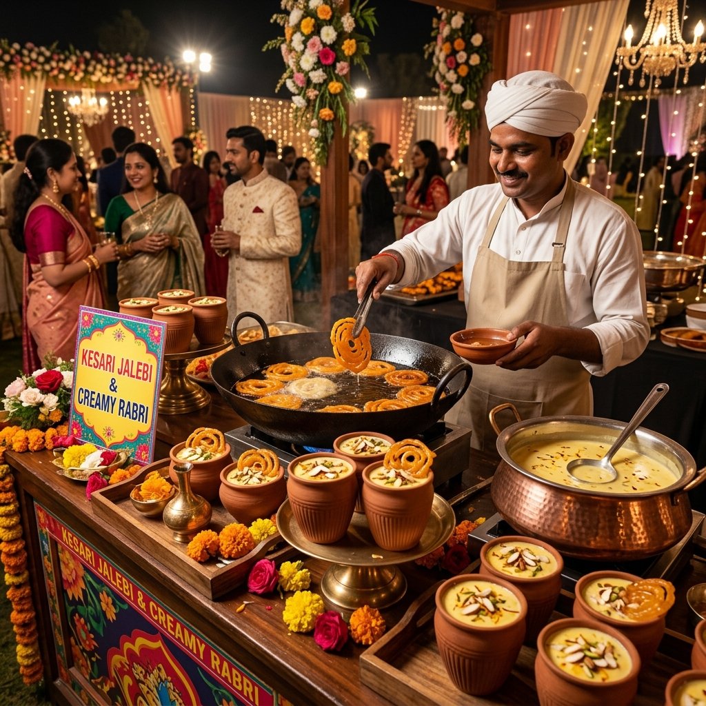 Live Kesari Jalebi & Saffron Rabdi Counter